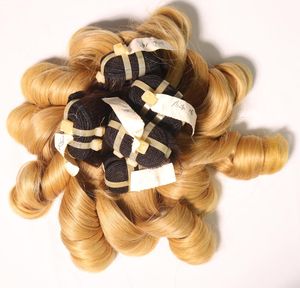 Qualité supérieure Ombre blonde(# 1b-#60) faisceau de cheveux bruts bouncy curl ombre blonde couleur par 100% cheveux humains emballage OEM - Product Image 6