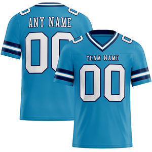 Custom Made Premium Polyester <b>Blue</b> White <b>Navy</b> Mesh Football Jersey Personalized Sublimated American Football Jersey - Product Image 1