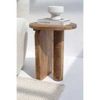 Haldor Table d'appoint ronde contemporaine en bois pieds croisés pour le salon, la chambre à coucher ou l'hôtel Mobilier de maison