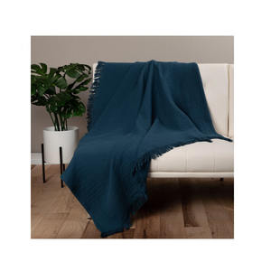 Naturellement respirant doux léger gaufré tissage jeter couverture ferme décoration parfaite toutes saisons durable 100% coton - Product Image 5