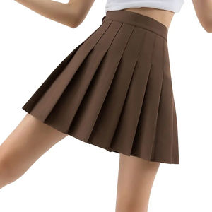 Custom Summer Casual Breathable Elastic Pencil <b>Skirt</b> High Waist <b>Pleated</b> Women's <b>Mini</b> <b>Skirts</b> with Pockets - Product Image 2