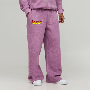 Wholesale <b>Oversized</b> Men's Sweatpants Polyester/Cotton Custom DTG Printed Logo Side <b>Cargo</b> Pockets Anti-Wrinkle Casual Sun Fade - Product Image 4