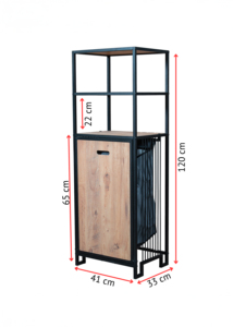 Cesto para la ropa sucia, cesto de lavandería, mueble de almacenamiento para lavandería, cesto de metal para la ropa sucia, estante de almacenamiento para baño, organizador de baño - Product Image 6