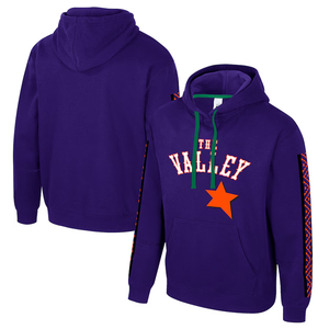 Sudadera con capucha unisex de punto morado, sudaderas bordadas de alta calidad para mujer para primavera - Product Image 1
