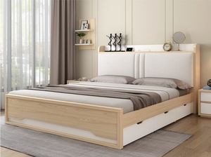 TRIHO New Wholesale Household Upholstered <b>King</b> <b>Size</b> <b>Beds</b> Bedrooms Furniture Solid <b>Wooden</b> <b>Beds</b> - Product Image 3