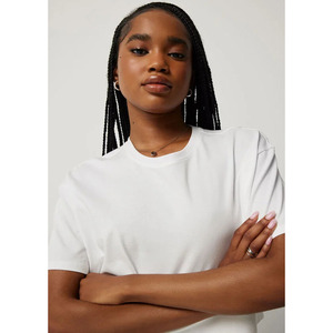 Venta al por mayor de Europa América de alta calidad de talla grande camisetas de las mujeres Añadir su logotipo personalizado Camiseta de algodón de gran tamaño camisetas de las mujeres - Product Image 5