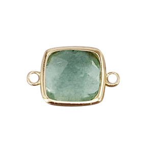 925 argent Sterling 10mm forme de coussin à facettes aigue-marine pierre précieuse Double Bail collier Bracelet fabrication de bijoux connecteur - Product Image 1