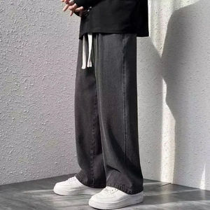 กางเกงยีนส์ทรงหลวมสไตล์ฮิปฮอปสำหรับผู้ชาย ขายส่ง คุณภาพสูง สไตล์วินเทจ สีน้ำเงิน - Product Image 2