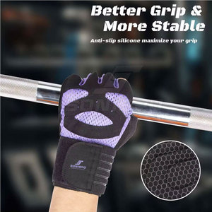 ถุงมือหนังนีโอพรีนสำหรับออกกำลังกายในยิมฟิตเนสฝึกยกน้ำหนัก - Product Image 3