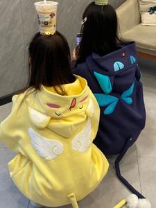 Tops con estampado de dibujos animados Vintage para mujer, sudaderas con capucha de manga larga Harajuku de punto informales holgadas, sudaderas que combinan con todo - Product Image 6