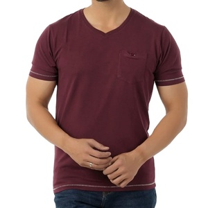 Camiseta de Cuello en V, Ajustada, de Secado Rápido, 100% Algodón, con Logotipo Personalizado Bordado e Impreso, Precio de Fábrica, Venta Caliente - Product Image 1