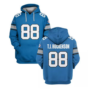 Wholesale Custom <b>American</b> Football Team Player Name Number Embroidered Winter <b>Hoodie</b> Sportswear OEM ODM - Product Image 1