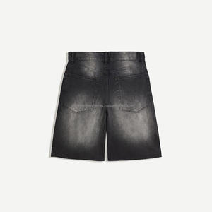 กางเกงยีนส์ขาสั้นทรงหลวมสำหรับผู้ชาย คุณภาพสูง แต่งลายปัก ดีไซน์ขาดๆ ผ้าฝ้าย 100% แห้งเร็ว - Product Image 6