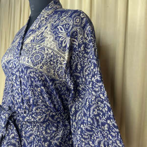 Women's Wool Blend Winter <b>Kimono</b> Cozy Floral <b>Cardigan</b> Dressing Loungewear Handmade Warm Jacket for Mom Short Robe Perfect Gift - Product Image 4