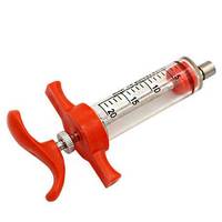 Seringue Doseuse Incassable à Corps en Plastique Luer Lock pour Bétail Vétérinaire TPX Couleur Orange