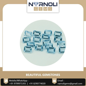 Topacio Azul Natural de Corte Octogonal de 7x5 mm, Gemas Sueltas Facetadas en Forma de Escalón para Anillos Solitarios Personalizados, Colgantes y Biseles Fundidos - Product Image 2
