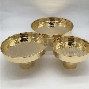 Juego de cuencos de aluminio con acabado dorado para el hogar, Juego de 3 tazones para cocina, vajilla de comedor, cuencos de forma redonda para Hotel - Product Image 2