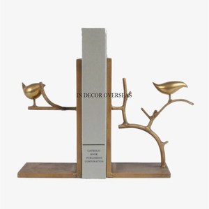 Unique Fancy Look Hot Selling Aluminum Casted Silver Shiny Polished Birds Designer Bookends <b>Desks</b> And <b>Shelves</b> Organizer Supplies - Product Image 5