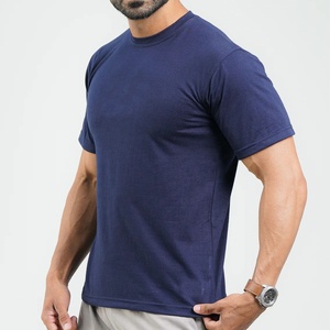 T-shirts à col rond pour hommes coupe ajustée de haute qualité T-shirts respirants personnalisés en coton uni Vente en gros T-shirts respirants Col de vêtements en vrac - Product Image 3