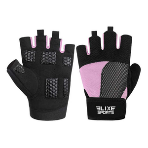 Gants de musculation demi-doigts ELIXE SPORTS - Légers, respirants, antidérapants, avec support de poignet, unisexe, réglables avec boucle auto-agrippante - Product Image 3
