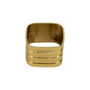 Anneaux de serviette de luxe en métal de qualité supérieure, forme ronde, plaqués or, décoration de table, logo et taille personnalisés disponibles - Product Image 3