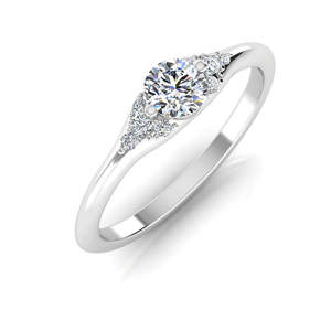 Bague de fiançailles en moissanite ronde - Alternative élégante et durable aux alliances de mariage traditionnelles en diamant - Product Image 2
