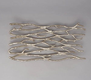 Elegante bandeja de rama decorativa de aluminio con diseño artístico perfecto para centro de mesa de comedor y decoración moderna para el hogar - Product Image 2