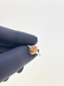 Bague de mariage classique en argent sterling 925 massif avec pierre précieuse naturelle œil de tigre de forme ovale, sertie en cabochon, pierre de naissance - Product Image 3