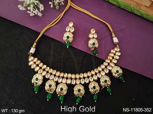 Kundan jewelry ensemble de colliers fantaisie en or - Product Image 2