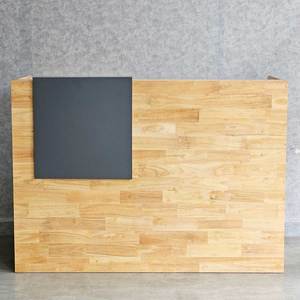 BLT68016 Mostrador de Recepción de Madera de Caucho Natural de 1.4m con Cajones, Diseño Moderno y Minimalista, Durable, para Oficina, Hotel, Escuela, Hospital - Product Image 2