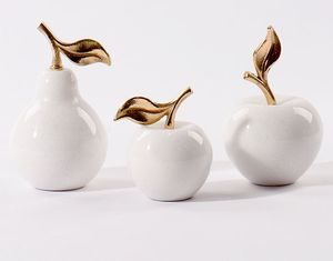 Figurine décorative moderne sculpture de fruits métalliques ornement en forme de poire dorée décoration de poire élégante pièce maîtresse intérieure de la maison - Product Image 5