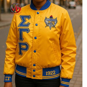 Nouveau design Sigma Gamma Rho Soror col montant broderie manches raglan Bomber Varsity vestes Divine Nine unisexe attirail - Product Image 3