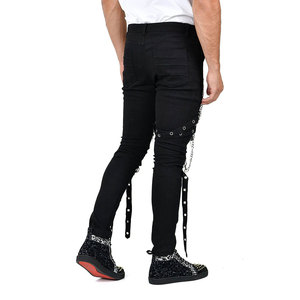 Pantalon gothique noir pour homme 2026, longues bretelles élégantes avec boucle à chaîne, style punk rock - Product Image 3