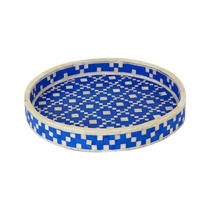 Premium Quality Ashoka Chakra Inspired <b>Round</b> <b>Serving</b> <b>Tray</b> Heritage Bone Inlay Design for Gifting and Decor - Product Image 5