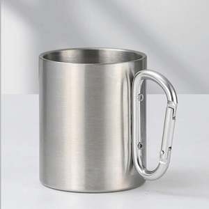 Taza de Acero Inoxidable Personalizada de 300 ml con Mosquetón, Taza de Viaje de Doble Pared, Taza Portátil con Mosquetón para Camping y Viajes - Product Image 3