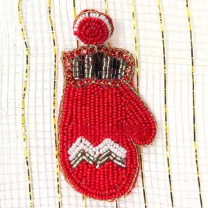 Handmade <b>Red</b> <b>Beaded</b> Boxing Glove Earrings Statement Jewelry for Women Sporty Fashion Accessories Classic Style for Enthusiasts - Product Image 2