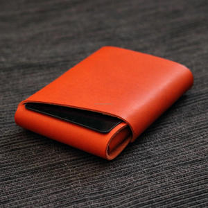 Portefeuille en cuir sans couture, fin, fait main, en cuir de vachette tanné végétal, porte-cartes, logo personnalisé, fournisseur en gros, LSSW-0004 - Product Image 2