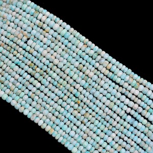 Cuentas de piedras preciosas de amazonita natural Lisa Rondelle 6mm PIEDRA DE amazonita azul cuentas sueltas pulidas para la fabricación de joyas a granel - Product Image 4