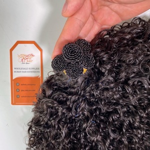 Highest Quality Weft Hand <b>Tied</b> Hair Extension Vietnamese Vendor Wholesale Price Burmese Curly Hair - Product Image 5