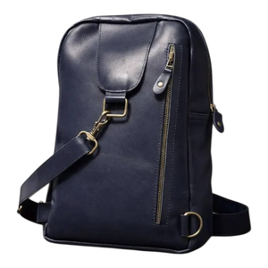 New Design Genuine Leather Fashion Zipper <b>Men</b> Side Bag Chest Bag Large Capacity Durable High Quality Women Waist <b>Pouch</b> - Product Image 2