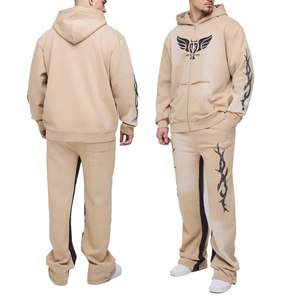 Ensemble survêtement et sweat-shirt ample pour homme, design personnalisé, délavé au soleil, survêtement de jogging surdimensionné, survêtement à capuche - Product Image 4