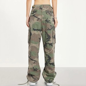 Pantalon Cargo Femme Taille Haute Jambe Droite 100% Coton Respirant et Coupe Ample Taille Réglable pour l'Hiver - Product Image 6