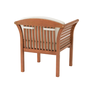 Conjunto de Muebles de Jardín Modernos y Duraderos con Sillones Curvos de Respaldo de Barril y Mesa de Centro de Madera Maciza con Listones - Product Image 4