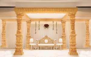 Mandap Kalyana Tradicional para Bodas del Sur de la India, Estilo Clásico DST, Tamaños Personalizados, Pilares de Fibra Duraderos, Mandapam Redondo, Venta en el Reino Unido - Product Image 3