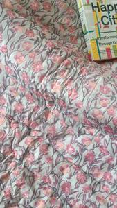 Algodón indio estilo bohemio hecho a mano Jaipuri bloque estampado edredón impreso Reversible Razai Algodón hecho a mano Floral edredón - Product Image 6