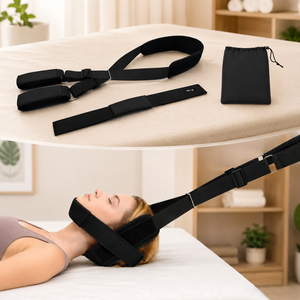 Dispositivo de Tracción Cervical Personalizado, Correa de Soporte Ajustable para Estiramiento del Cuello con Reposacabezas Acolchado y Bolsa de Transporte - Product Image 1