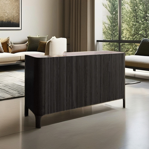 <span class=keywords><strong>Buffet</strong></span> de salon à cadre en chêne lavé noir avec marbre haute densité de 18mm et <span class=keywords><strong>buffet</strong></span> en marbre de qualité supérieure - Product Image 2