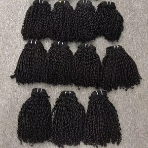 Extensions de Cheveux Humains Naturels de Luxe Pixie Bouclés de Meilleure Qualité, Style Double Dessiné Vietnamien Brut 100% pour Femmes Noires du Vietnam - Product Image 1