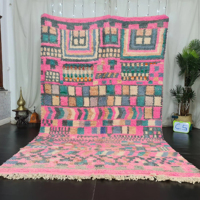Boujaad Tapis Marocain Pour Salon Tapis Personnalisé Taille Rose Abstrait Tapis Bohème De Laine De Haute Qualité Au Meilleur Prix