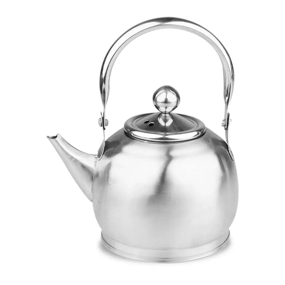 महाराज शीर्ष गुणवत्ता स्टेनलेस स्टील Stovetop चाय की केतली चायदानी Cookware Zaitoon शैली में 1.5 लीटर विरोधी पर्ची के साथ संभालती